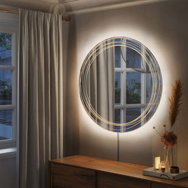 Wall Mirror Mojave 36 Inch Chrome with LED Round
