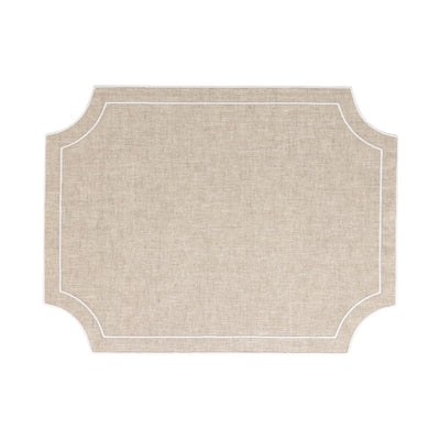 Product Image: Placemat Tessuti White Stitching 18-3/4 x 14 Inch Tan Rectangle 4PC