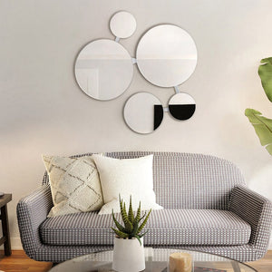 Wall Mirror Marshmallow Eero Saarinen 38 x 33 Inch Chrome Multi Circles