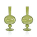 Vase Vellum Spiral Decorative 2 Set of 2 Green Borosilicate Glass