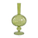 Vase Vellum Spiral Decorative 2 Set of 2 Green Borosilicate Glass