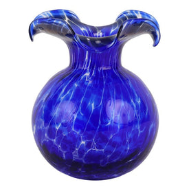 Vase Hibiscus Bud Blue Glass