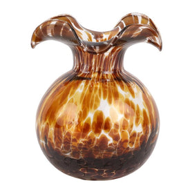 Vase Hibiscus Bud Brown Glass