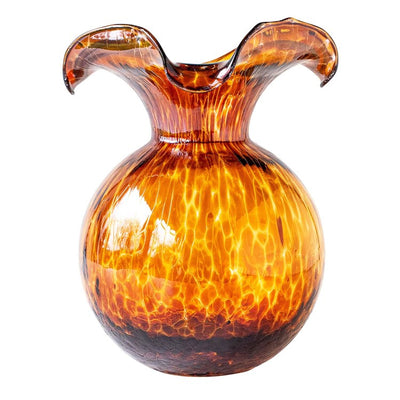 Product Image: Vase Hibiscus Medium Fluted Brown Glass