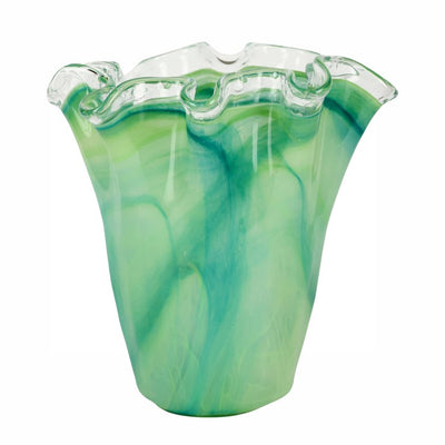 Product Image: Vase Onda Ruffled Green Glass