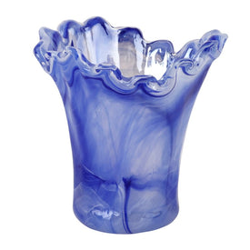 Vase Onda Short Blue Glass