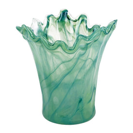 Vase Onda Short Green Glass