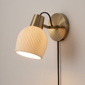 Sconce Petaluma Alex Brokamp 1 Lamp Weathered Brass/Bone/White Bone Porcelain