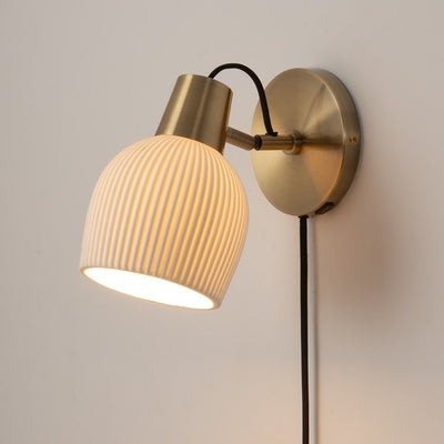 Product Image: Sconce Petaluma Alex Brokamp 1 Lamp Weathered Brass/Bone/White Bone Porcelain