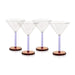 Martini Glass Set Vireo Clear/Lilac/Amber Glass 4PC
