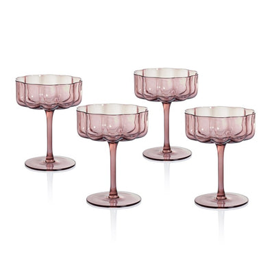 Product Image: Glassware Set Reinhard Handblown Coupe Deep Pink Glass
