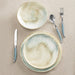 Dinnerware Set Sea and Sand 12PC Cream/Blue/Beige Porcelain