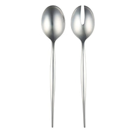 Salad Servers Natura 2PC Glossy Stainless Steel Includes 1 Spoon and Fork
