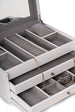 Leighton White Lacquer Jewelry Chest With Multi-Compartment Storage - OPEN BOX