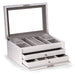 Leighton White Lacquer Jewelry Chest With Multi-Compartment Storage - OPEN BOX