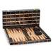 Art Deco Design 21" Backgammon Set with Multi-Color Wood Inlay and Brass Hardware - OPEN BOX
