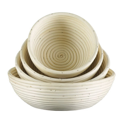 Product Image: Round Brotforms Bread Rising Basket Set Assorted Sizes with Cotton Liners