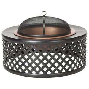 Jamaica Fire Pit with Screen and Log Turner