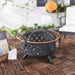 Bryce Round Fire Pit with Screen and Log Turner
