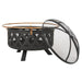 Bryce Round Fire Pit with Screen and Log Turner