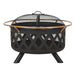 Bryce Round Fire Pit with Screen and Log Turner