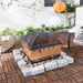Wyatt Square Fire Pit with Screen and Log Turner