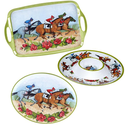 Product Image: Chip and Dip Set Derby Day at the Races 3PC Multicolored Melamine