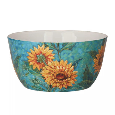 Product Image: Serving Bowl Golden Sunflowers Deep 198 Ounce Multicolored Earthenware