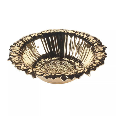Product Image: Serving Bowl Gold Coast 3-D Sunflower 120 Ounce Gold Porcelain