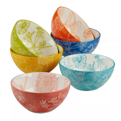 Product Image: Bowl Set Botanical All Purpose Assorted 6PC 13 Ounce Multicolored