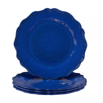 Product Image: Dinner Plate Set Isabella Crackle 4PC 11 Inch Blue Melamine