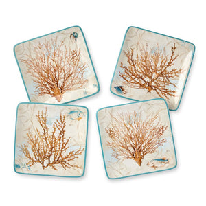 Canape Plate Escape to the Sea Multicolored Ceramic