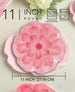 Dinner Plate Set Wildflower 3-D Floral 4PC 11 Inch Pink Melamine
