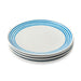 Dinner Plate Set Dockside Blue 4PC 11 Inch Blue/White Stoneware
