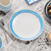 Dinner Plate Set Dockside Blue 4PC 11 Inch Blue/White Stoneware