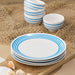 Dinner Plate Set Dockside Blue 4PC 11 Inch Blue/White Stoneware