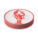 Dinner Plate Set Beach House Lobster 6PC 11 Inch Red/White Melamine