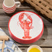 Dinner Plate Set Beach House Lobster 6PC 11 Inch Red/White Melamine