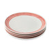 Dinner Plate Set Dockside 4PC 11 Inch Red/White Stoneware