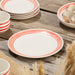 Dinner Plate Set Dockside 4PC 11 Inch Red/White Stoneware
