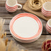 Dinner Plate Set Dockside 4PC 11 Inch Red/White Stoneware