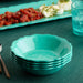 Bowl Set Isabella Teal Crackle All Purpose 4PC 28 Ounce Multicolored