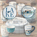 Dinnerware Set Wake At The Lake 16PC Multicolored Ceramic