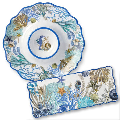 Product Image: Chip and Dip Set Blue Lagoon 2PC Multicolored Melamine