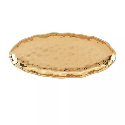 Product Image: Platter Coast Fish Oval Gold Porcelain