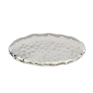 Platter Coast Fish Oval Silver Porcelain