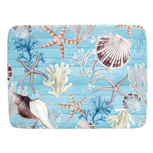 Platter Beyond the Shore Rectangular Multicolored Earthenware