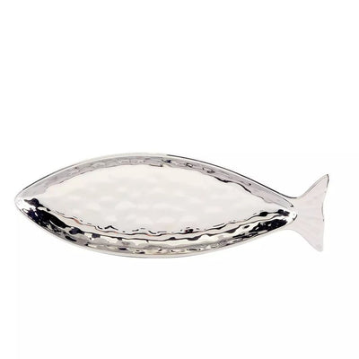 Product Image: Platter Set Coast Fish 2 Piece Silver Porcelain