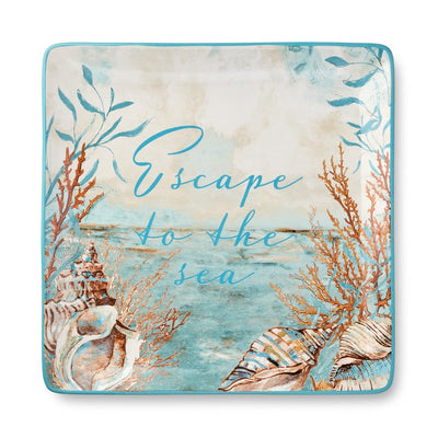 Product Image: Platter Escape to the Sea Square Multicolored Ceramic