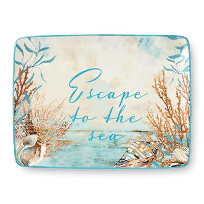 Product Image: Platter Escape to the Sea Rectangular Multicolored Ceramic